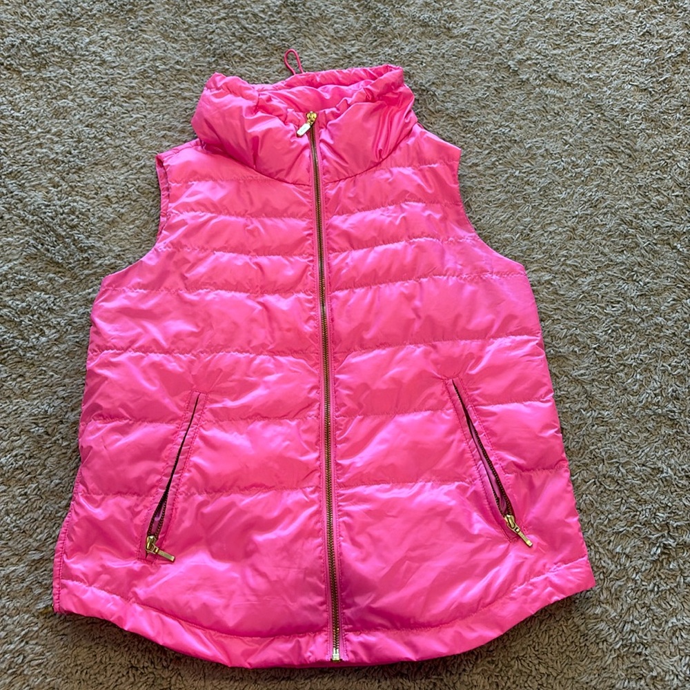 Lilly Pulitzer Hot Pink Quilted Puffer Vest